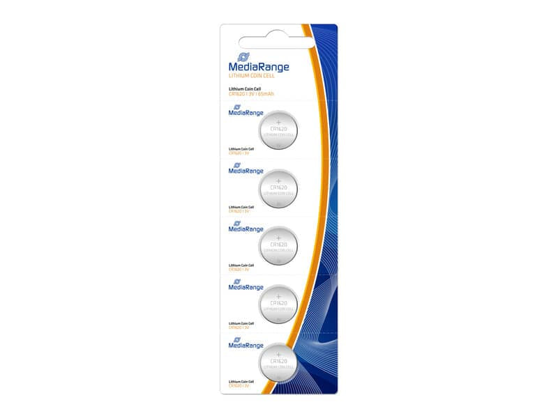 Blister da 5 batterie al litio a bottone Media Range 3V
