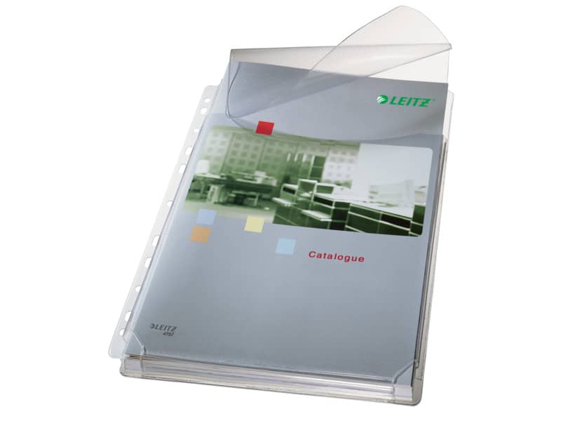 Buste a soffietto con lembo di chiusura Leitz in PVC A4 trasparente confezione da 5 pezzi