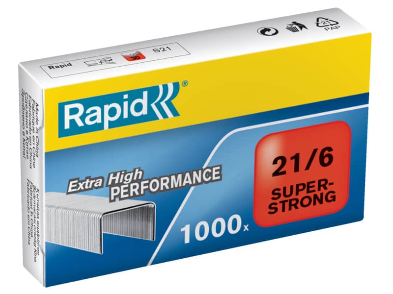 Punti metallici Rapid Super Strong 21/6 conf. da 1000