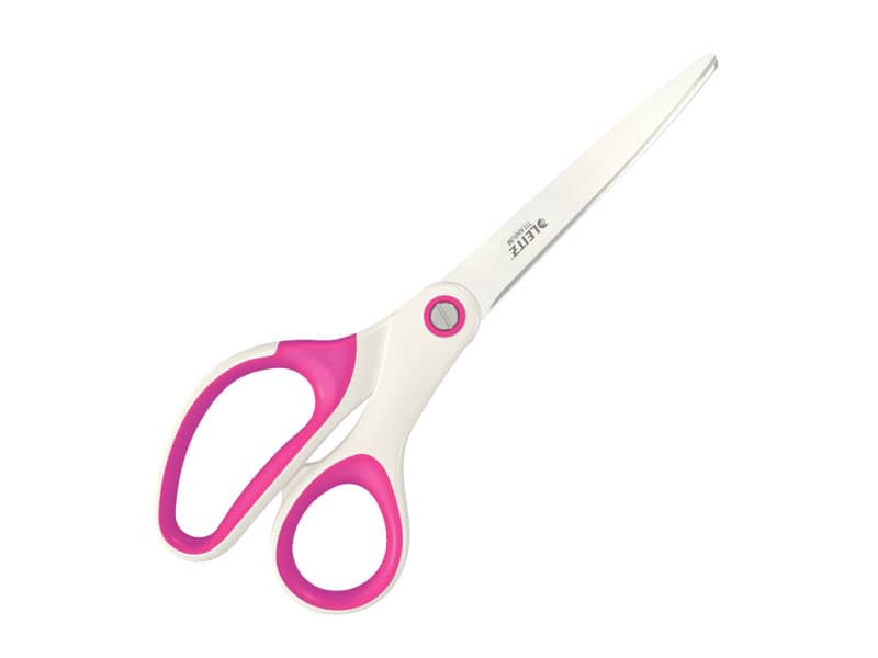 Forbici da ufficio Leitz WOW asimmetrica acciaio inox rivestito in titanio fucsia 20,5 cm