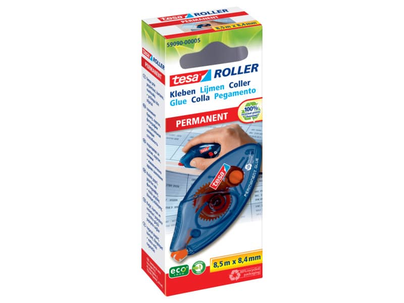 Colle roller tesa adesivo permanente monouso ecoLogo® 8,4 mm x 8,5 m trasparente - --03