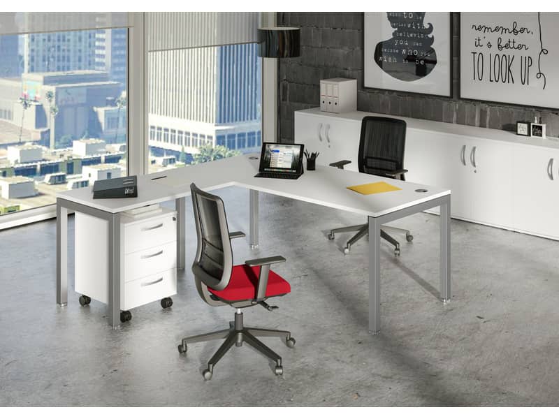 Armadio basso con ante battenti bianco 80x46xH.73 cm in melaminico linea Bridge/Flex Artexport - BB+AB/3
