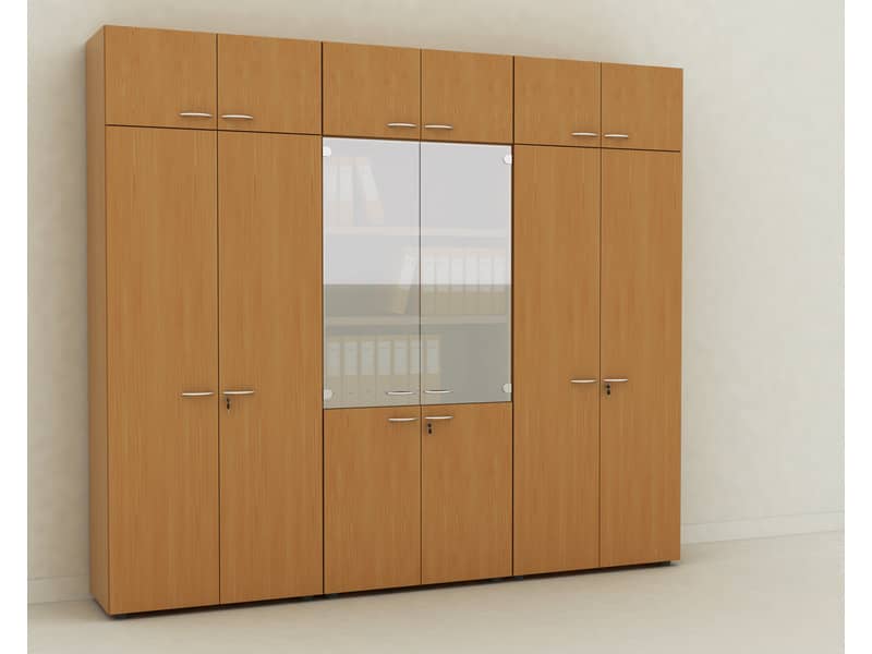 Armadio alto con 2 ante basse bianco in melaminico 90x45,8xH.200 cm - linea componibili 2898 Artexport - AR/ST+AB/33