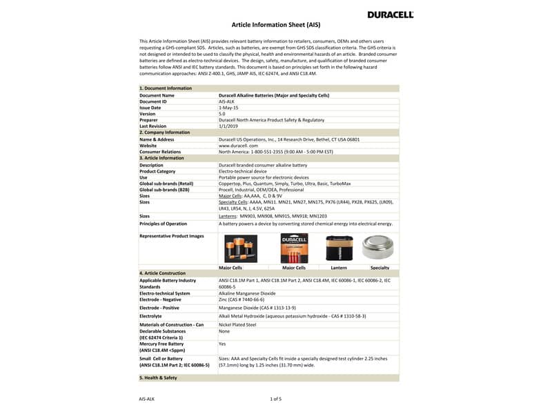 Batterie alcaline Duracell Stilo AA - - blister da 4