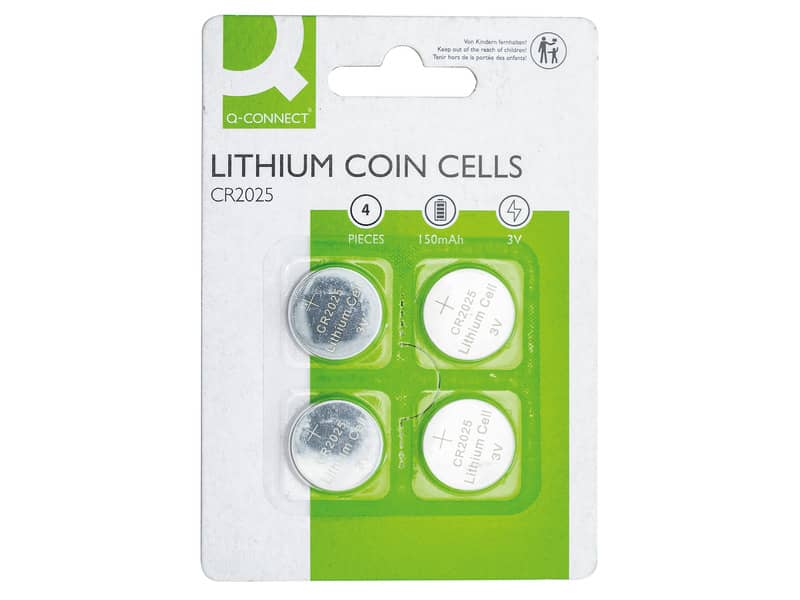 Batterie al litio a bottone 3V Q-Connect conf. 4 pezzi in blister