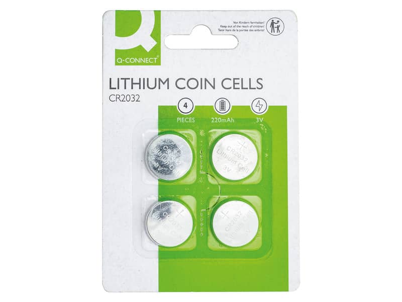 Batterie al litio a bottone 3V Q-Connect conf. 4 pezzi in blister
