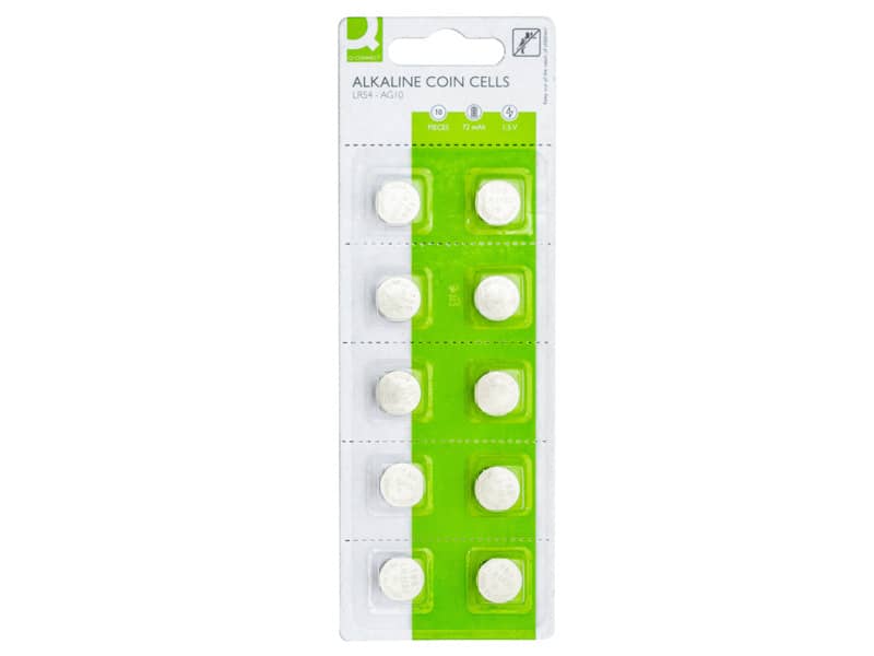 Batterie alcaline a bottone 1.5 V Q-Connect LR54 conf. 10 pezzi in blister