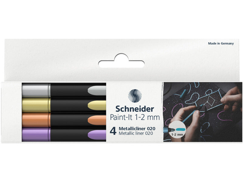Astuccio pennarelli Metallic Liner - Schneider assortiti conf. 4 pezzi P700295