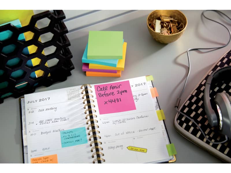 Foglietti riposizionabili Post-it® Notes Energetic 51x38 mm neon assortiti conf. 12 blocchetti da 100 ff - 653-TFEN