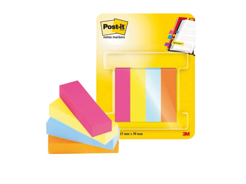 Segnapagina removibili in carta Poptimistic 15x50 mm Conf. 4 blocch. da 50 ff Post-it® assortiti - 670-4-POP