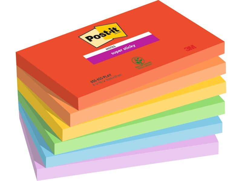 Foglietti Post-it® Super Sticky Playful conf. 12 blocchetti da 90 ff - 47,6x47,6 mm - 622-12SS-PLAY