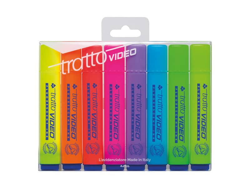 Evidenziatori TRATTO Video 1-5 mm assortiti busta da 4 - F830800