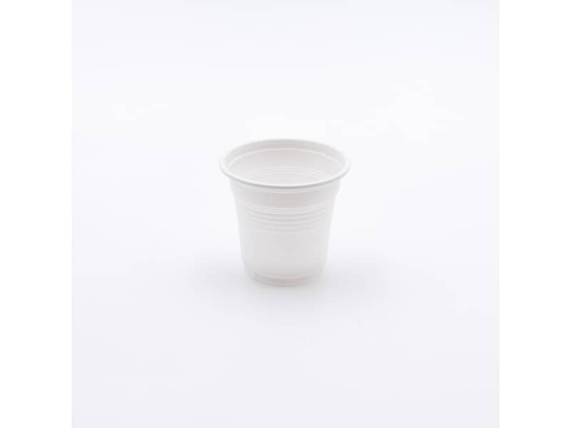 Bicchieri bianchi da caffè IlipBio in Mater-Bi 80 cc - h. 5,4 cm - diametro 5,7 cm - Conf. 40 pz