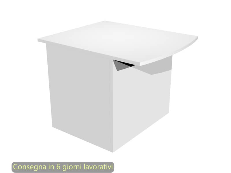 Bancone reception basso per diversamente abili bianco 80x97,5xH.72 cm in merlaminico linea Presto - 2824-HB80/3