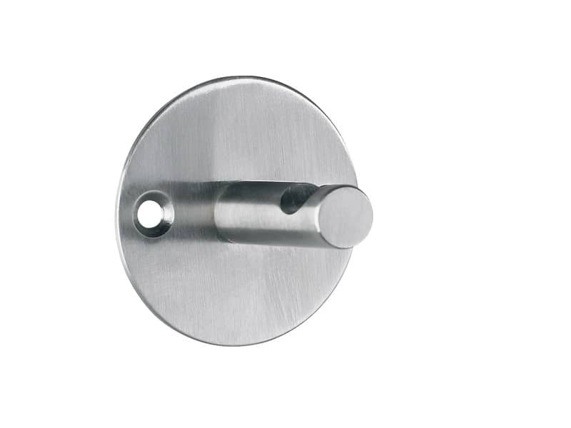 Appendiabiti singolo da muro in metallo - diametro 5,2 cm - cilindro Alco argento - U702847