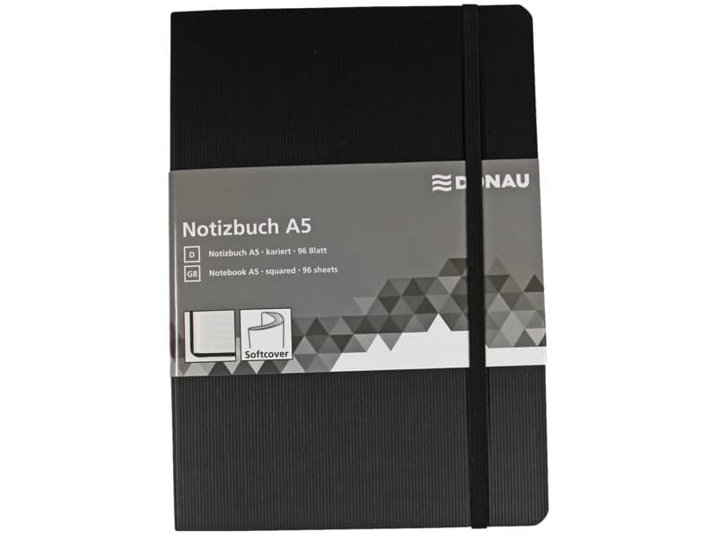 Taccuini Donau 95 ff quadretti A5 nero -01