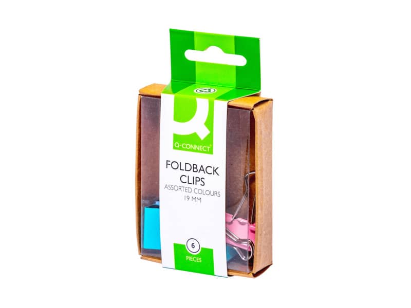 Molle double clip Q-Connect 19 mm colori assortiti conf. da 6