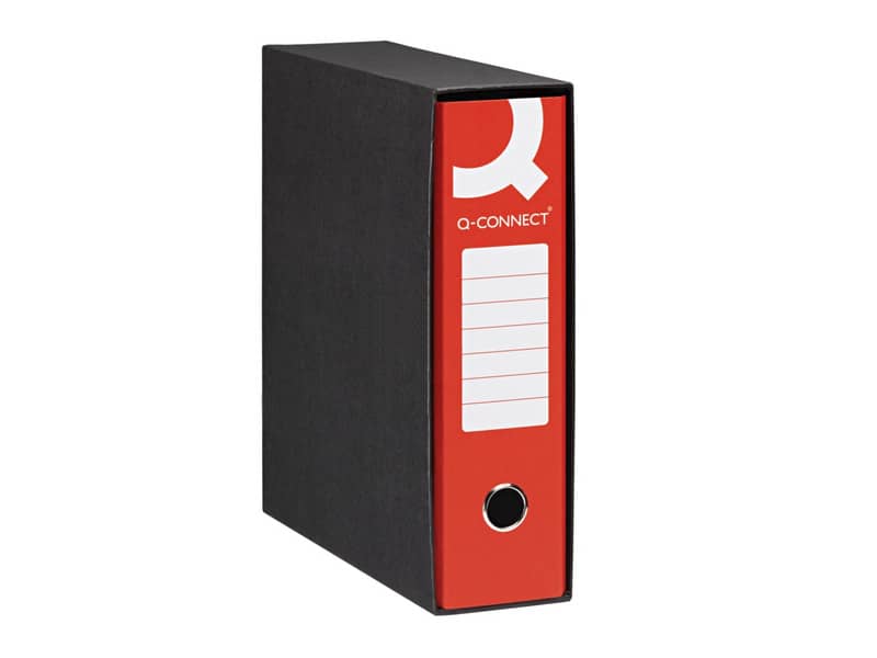 Registratore commerciale con custodia Q-Connect dorso 8 cm - 28,5x31,3 cm - rosso RQ-CON-U8RO