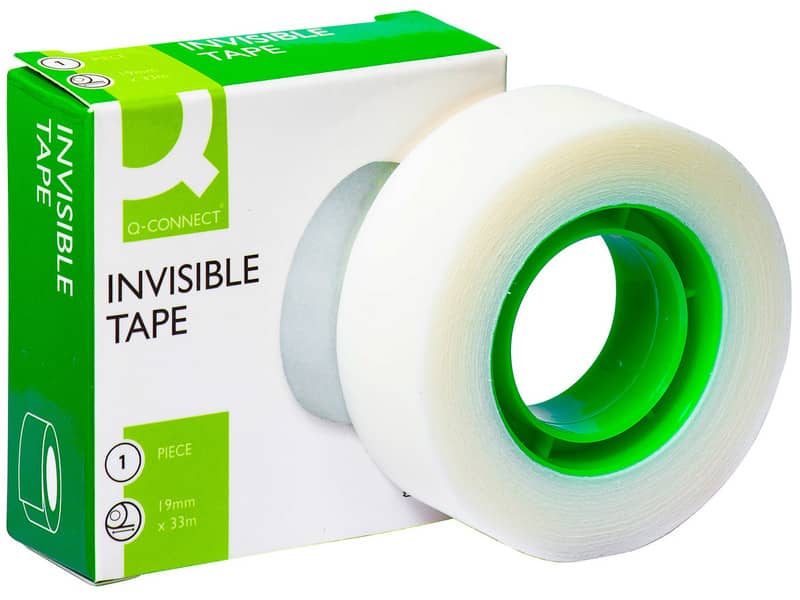Nastro adesivo scrivibile Q-Connect in PPL opaco invisibile 19 mm x 33 m