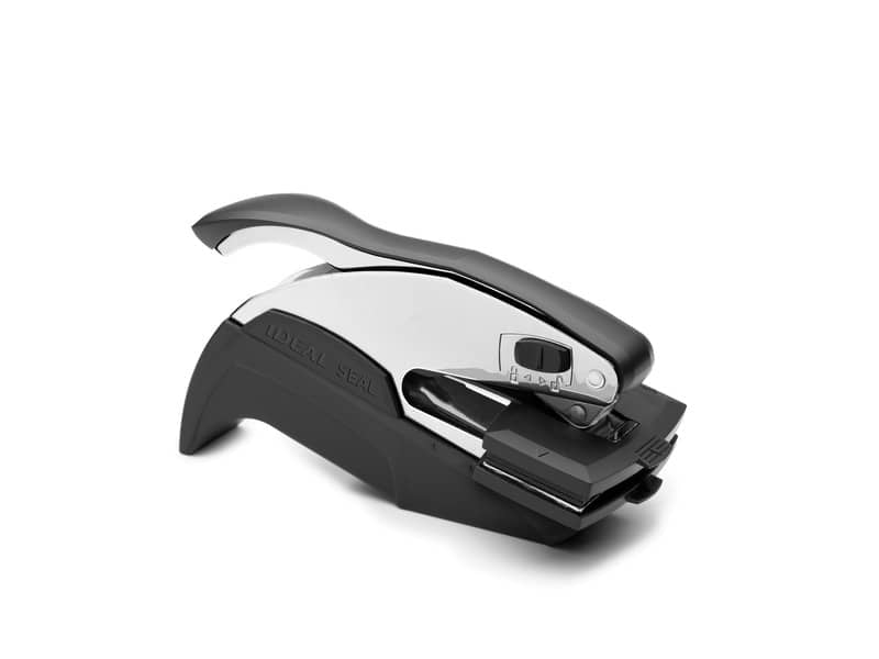 Ideal Seal /LS Cromo - Timbro a secco PERSONALIZZATO - pressa 25x51 mm - con borsa deluxe