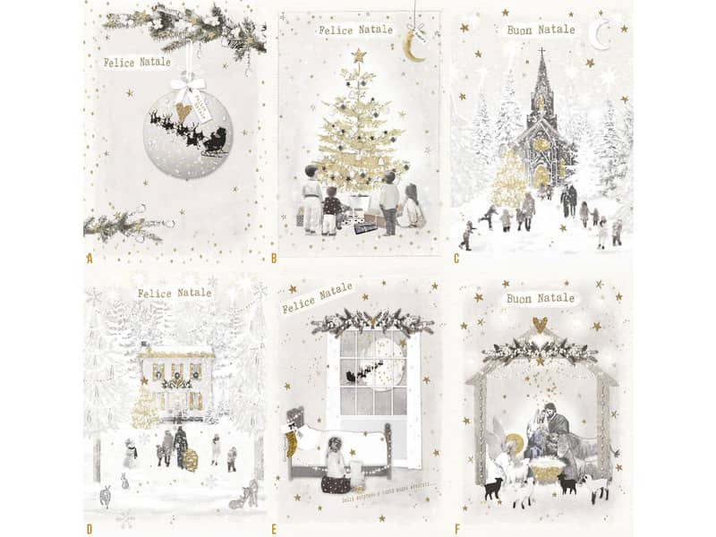 Biglietti augurali Natalizi ''Buon/Felice Natale'' 12x18 cm - conf.6 pezzi Biembi B4P232C61