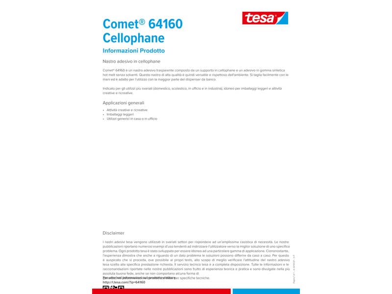 Nastri adesivi trasparenti Comet CELLO 64-160 cellophane 19 mm x 66 m conf. 8 pezzi - --02