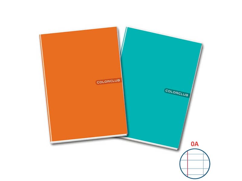 Maxi quaderno A4 copertina 200 gr/mq - 80 gr/mq Colorclub righe A con margini 20+1 ff - 5709