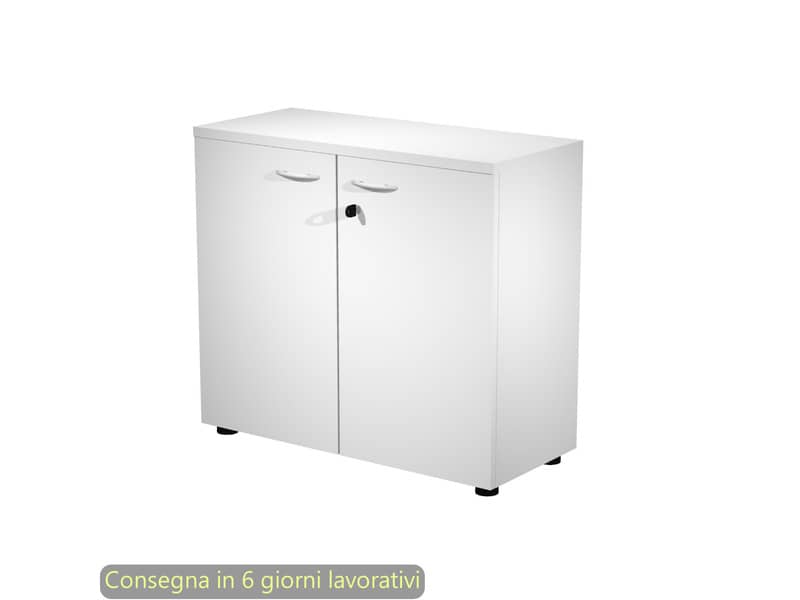Armadio basso ante battenti con serratura 2898 90x46xH.85 cm Artexport bianco - AR/MB+AB/33