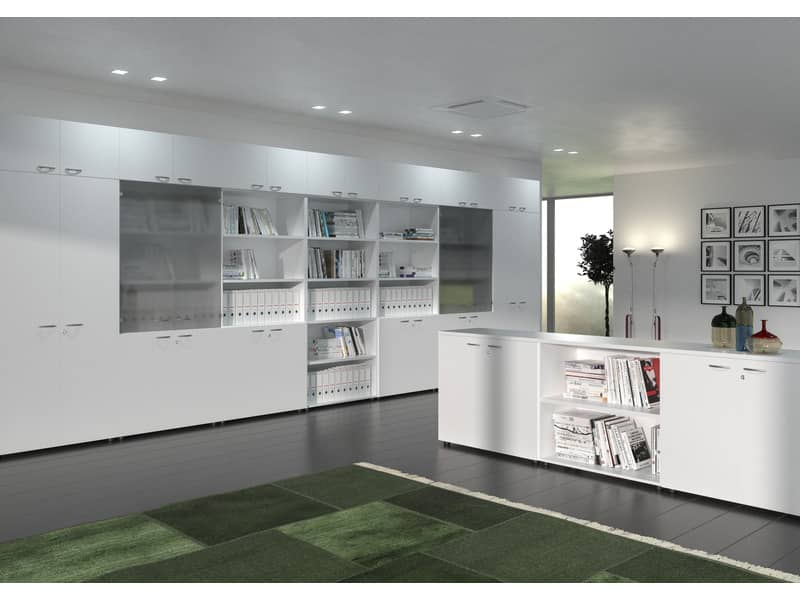 Armadio basso ante battenti con serratura 2898 90x46xH.85 cm Artexport bianco - AR/MB+AB/33