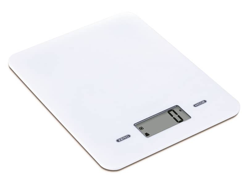 Bilancia da cucina ad alta precisione Melchioni Family Slimmy con display LCD bianca - 5 Kg