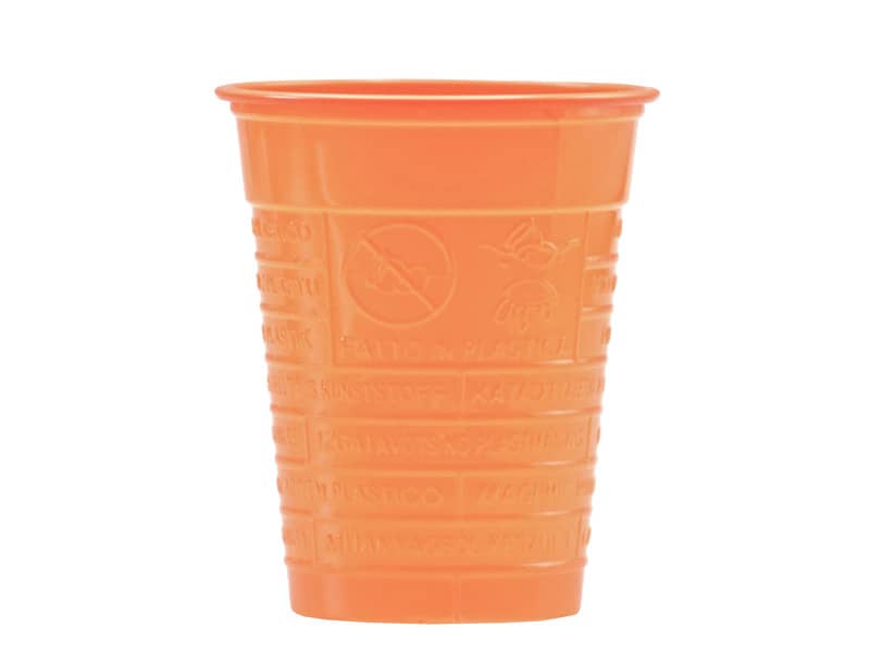 Bicchieri Dopla 200 ml R marcati in polistirene - conf. 100 pz - arancione 2544