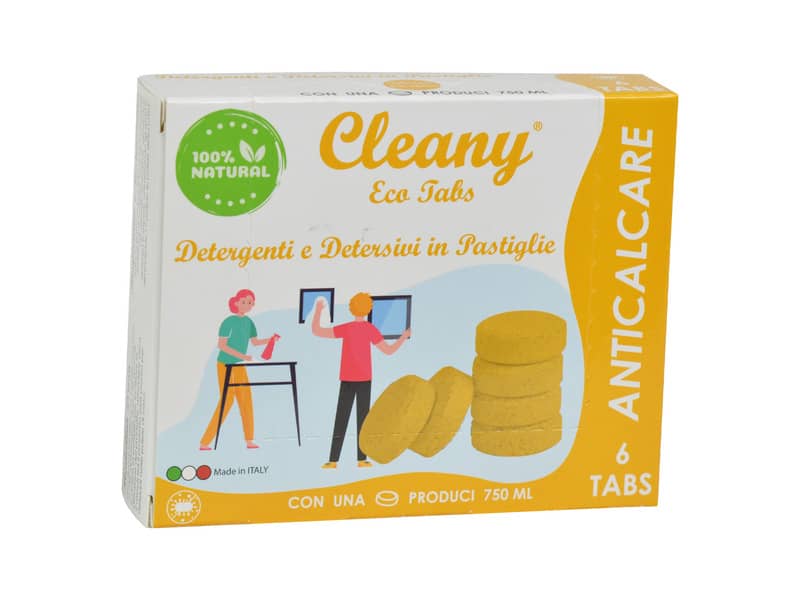 Anticalcare igienizzante in pastiglie CLEANY Eco tabs muschio giallo - conf. 6 pz
