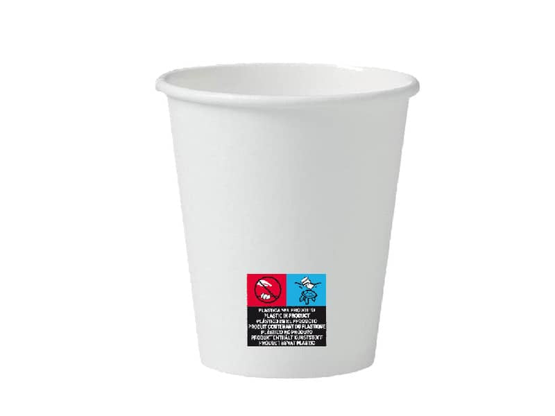 Bicchieri bianchi in carta marcati bianchi conf. 250 pz imbustati singolarmente Dopla Professional 210 ml