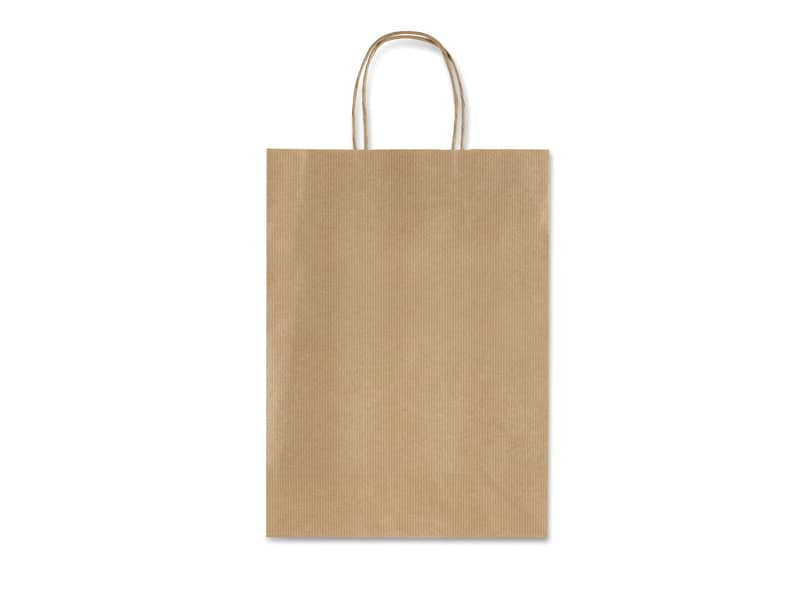 Borsa Allegra neutra sealing avana con manici in carta ritorta conf. 25 pz Rex-Sadoch 16x8x21 cm - SDS16AVN