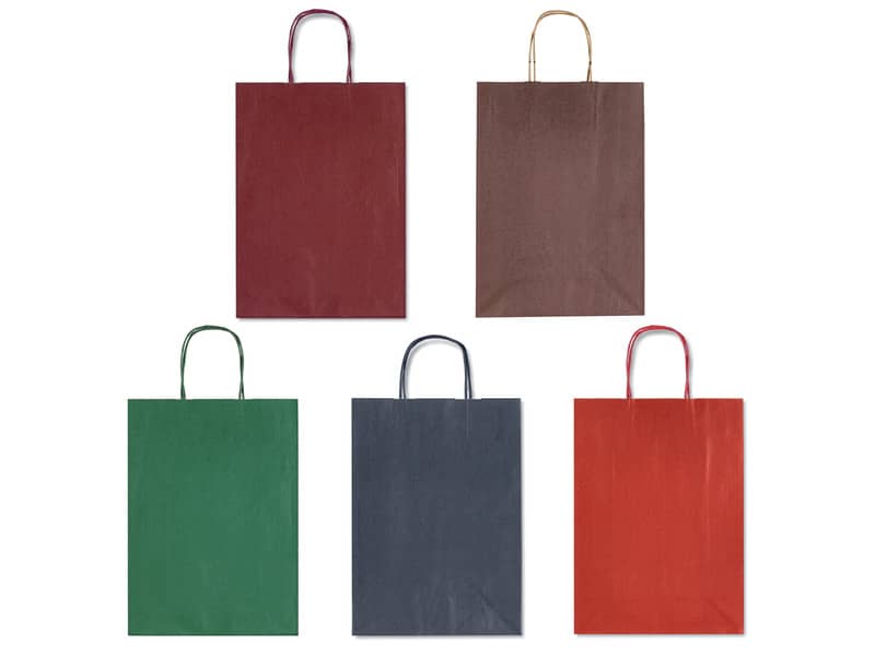 Borsa Allegra su carta kraft bianca colori dark assortiti conf. 25 pz Rex-Sadoch 16x8x21 cm - SDF16DAR