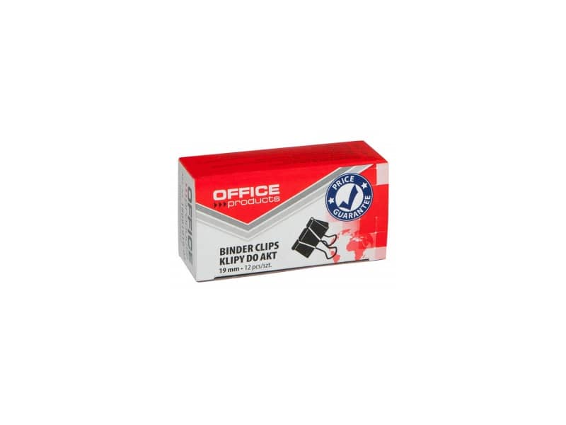 Molle fermacarte nero Office Products 19 mm - conf. 12 pezzi - -05