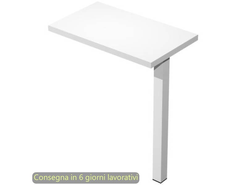 Allungo reversibile piano bianco dx/sx 60x35xH.72,5 cm gamba in metallo Venere P60 Artexport @681-3-AN
