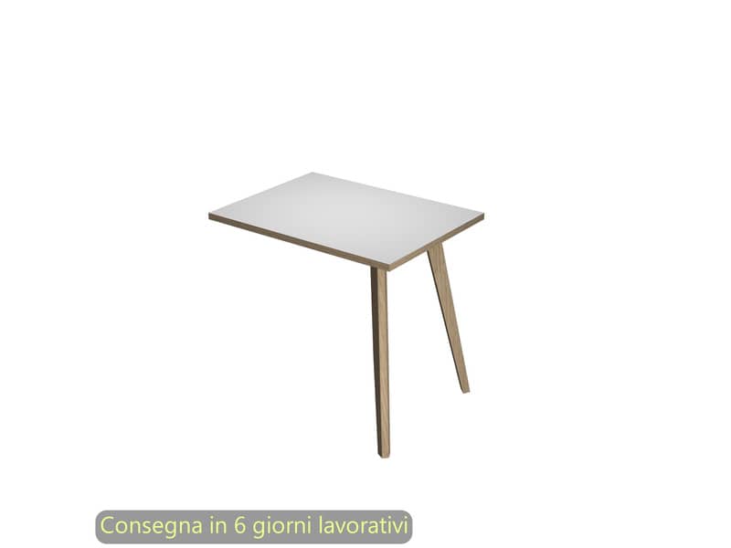 Allungo reversibile per scrivanie Woody 60x80xH.74,4 cm gambe rovere Artexport piano bianco - 6417-DKA-3C-AQ