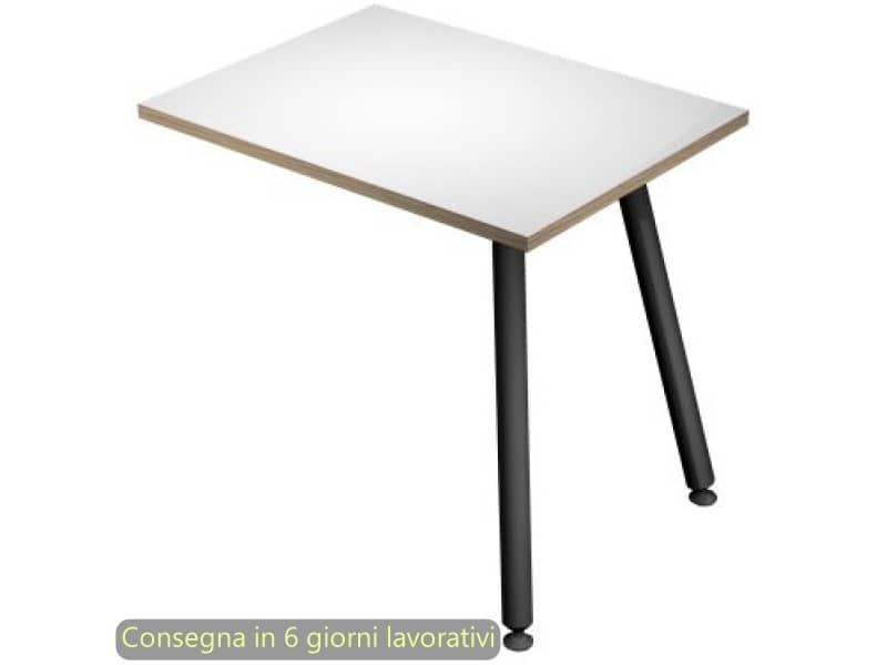 Allungo reversibile per scrivanie Skinny Metal 60x80xH.74,4 cm gambe met. nere Artexport piano bianco - 6417-DJA-3C-AQ