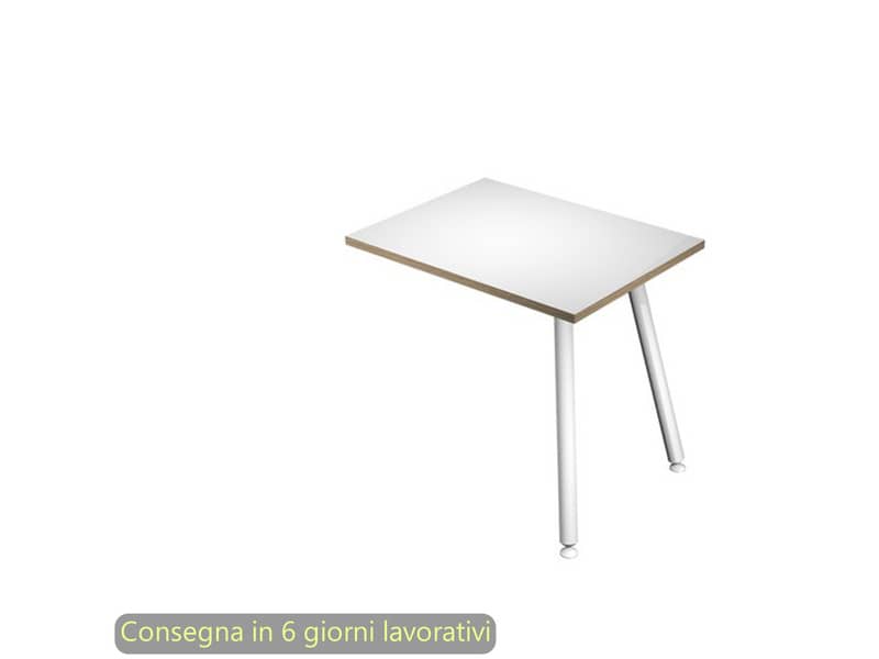 Allungo reversibile per scrivanie Skinny Metal 60x80xH.74,4 cm gambe met. bianche Artexport piano bianco - 6417-DJA-3C-AN
