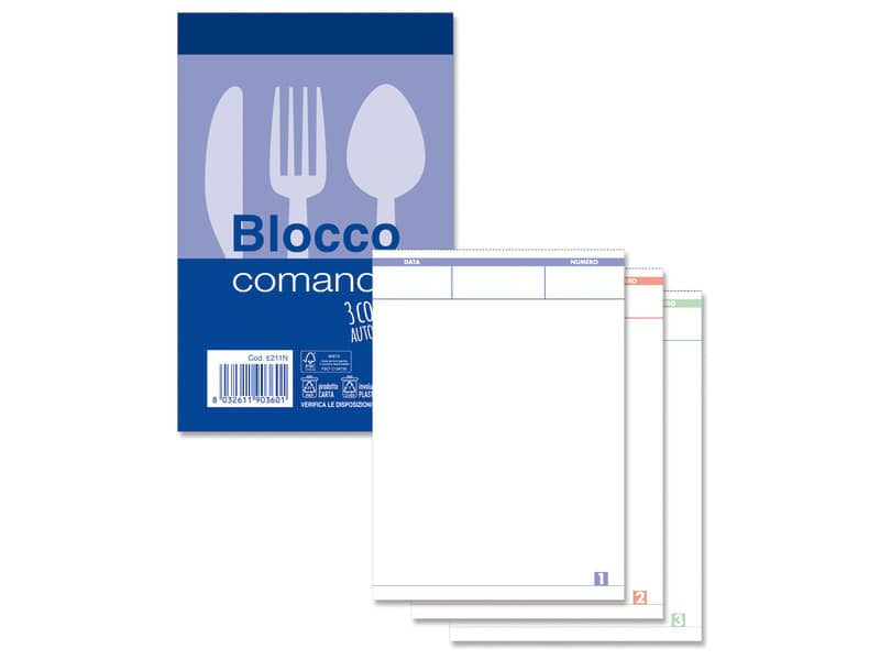 Blocco di comande autoricalcanti O.C.L. 25x3 copie autoricalcanti - 9x15 cm 0211N