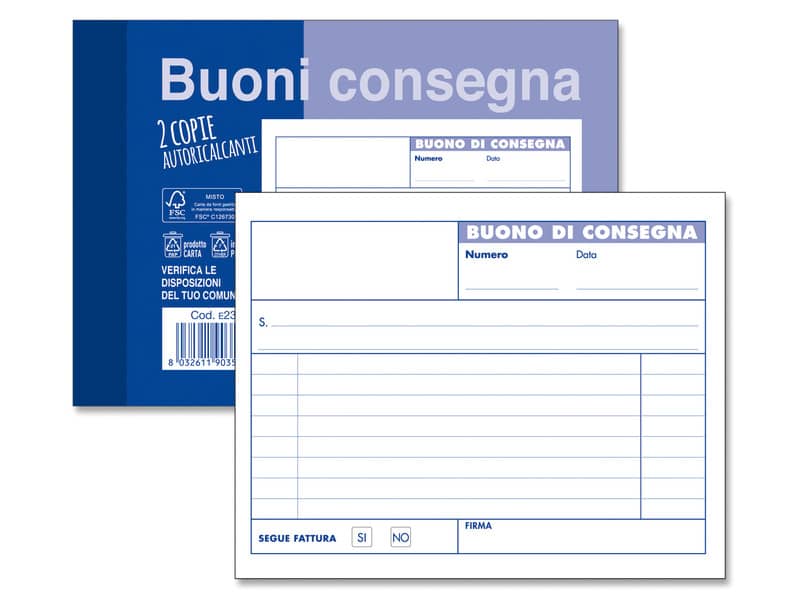 Blocco buoni di consegna O.C.L. 50x2 copie autoricalcanti - 15x10 cm 0231N