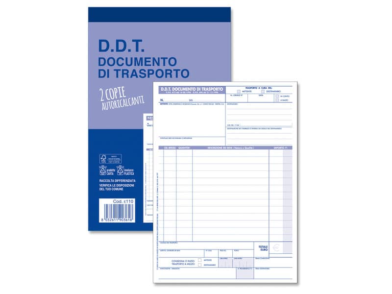 Blocco O.C.L. DDT mittente - destinatario 50x2 copie 14x21 cm 0110