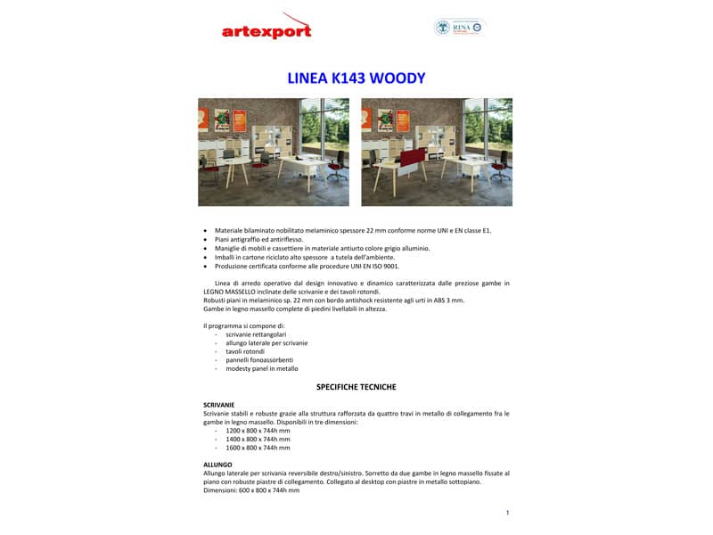 Allungo reversibile per scrivanie Woody 60x80xH.74,4 cm gambe rovere Artexport piano bianco - 6417-DKA-3C-AQ