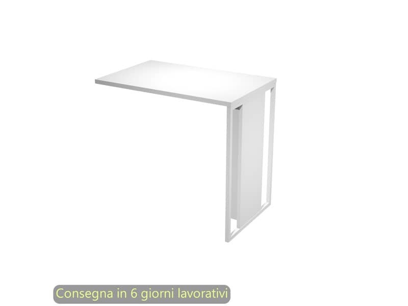 Allungo 80x50xH.74,4 cm destro/sinistro gamba metallo bianca Blade Artexport piano bianco - 471-3-AN