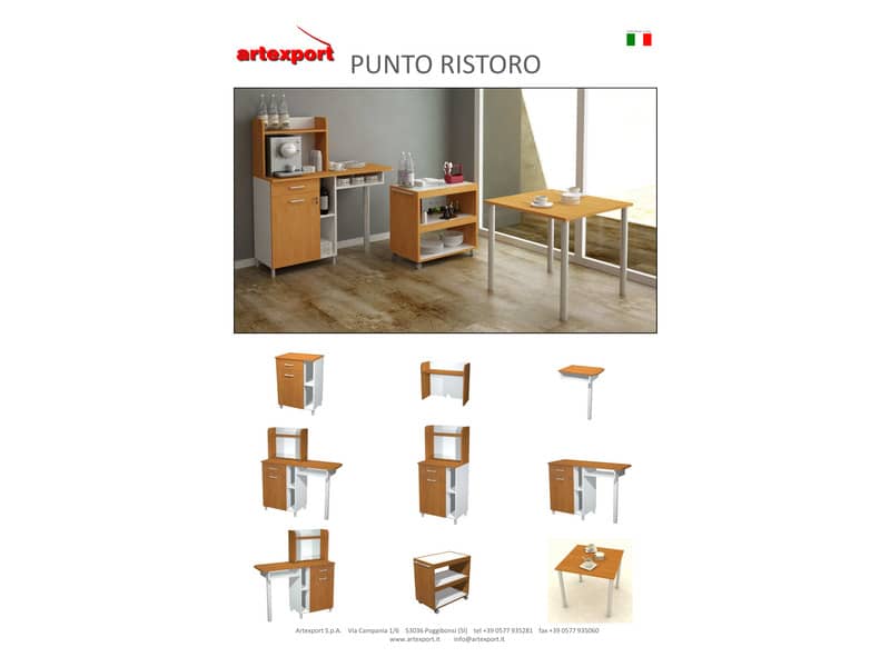 Allungo con vano a giorno per mobile di servizio angolo Ristoro 60x45 cm Artexport noce chiaro/bianco