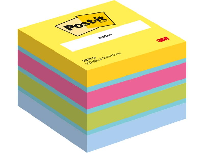 Foglietti riposizionabili colorati Post-it® Notes Minicubo Ultra 51x51 mm assortiti 400 ff - 2051-U