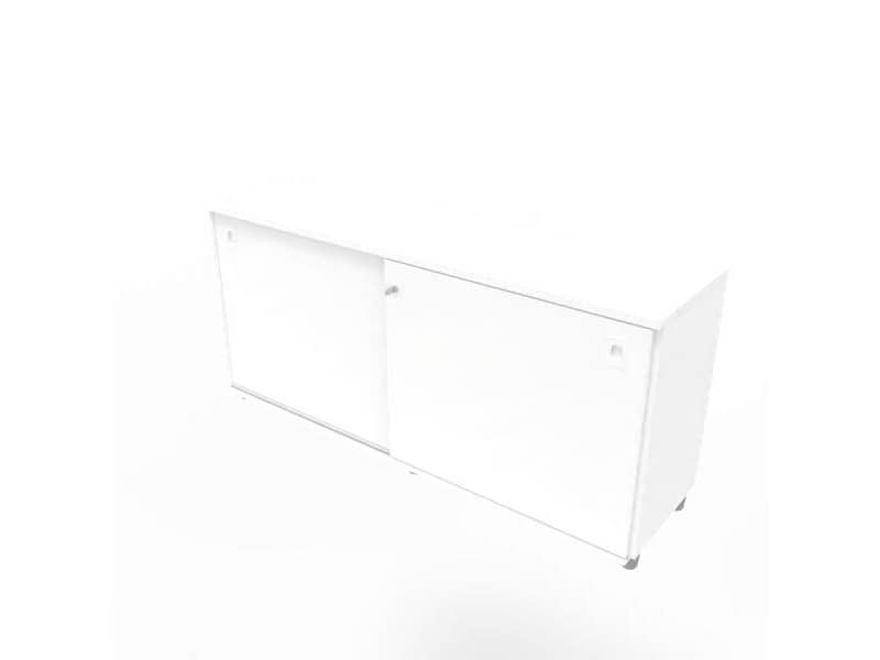 Armadio basso altezza scrivania ante scorrevoli bianche doppia larghezza 160x45xH.73 cm - ECEB16S-BA-BA