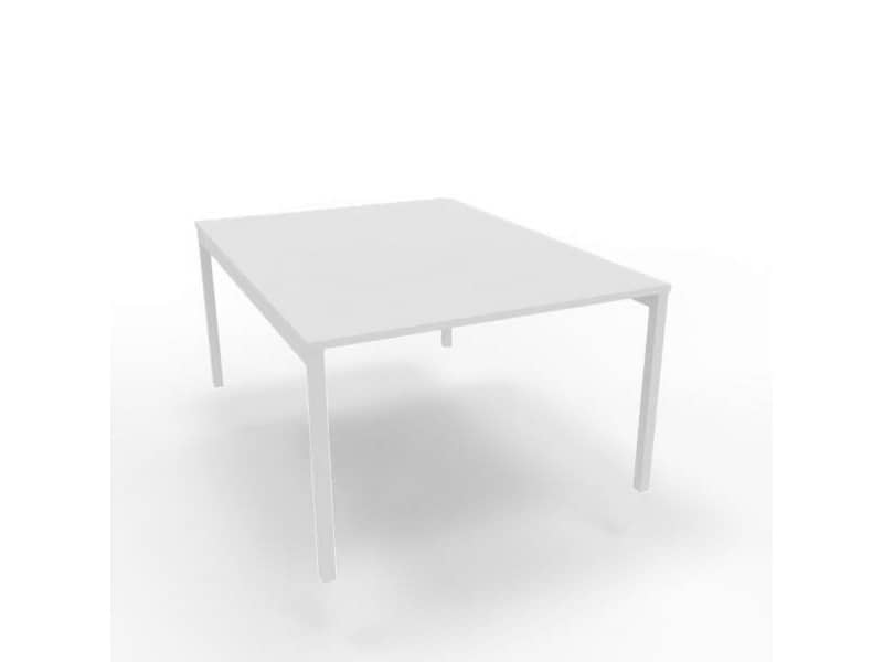 Bench piano bianco 120x160xH.75 cm gamba a ponte in acciaio bianco linea Practika P3 Quadrifoglio - ECBEC12-BA-I