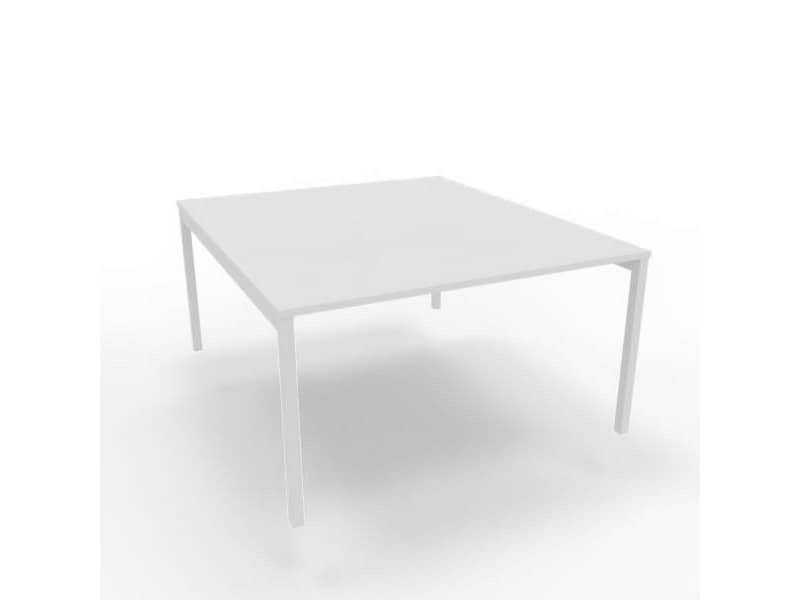 Bench piano bianco 140x160xH.75 cm gamba a ponte in acciaio bianco linea Practika P3 Quadrifoglio - ECBEC14-BA-I